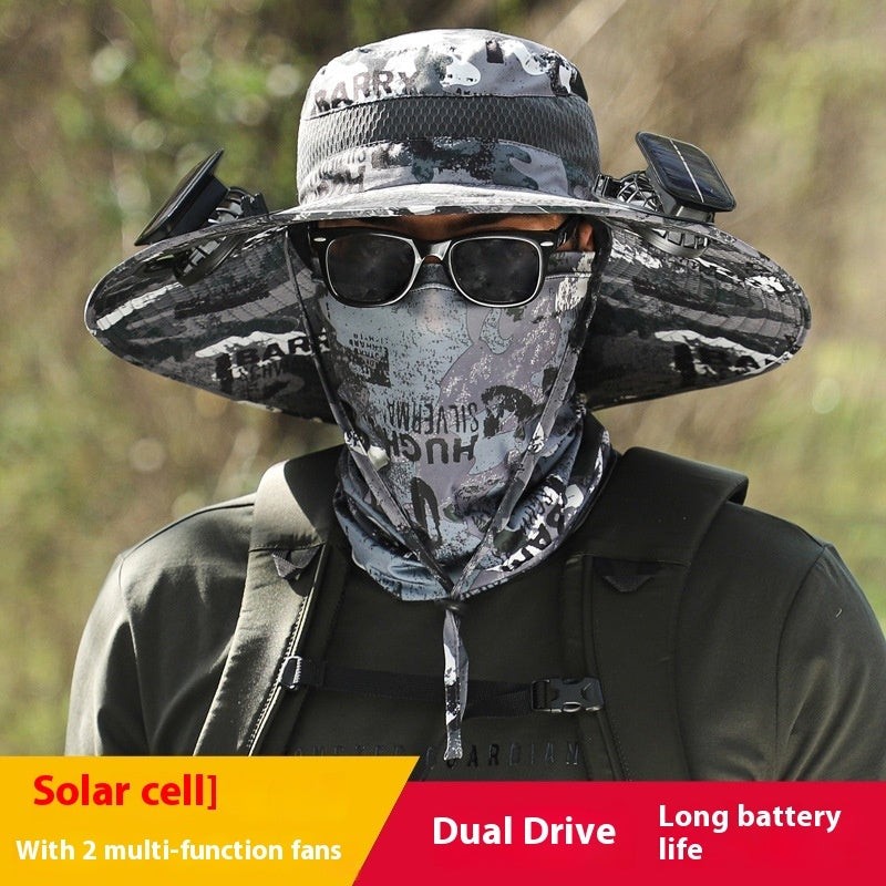 Long Endurance Lithium Battery Fan Solar Charging Wind Sun Protection Hat - AlburyMart