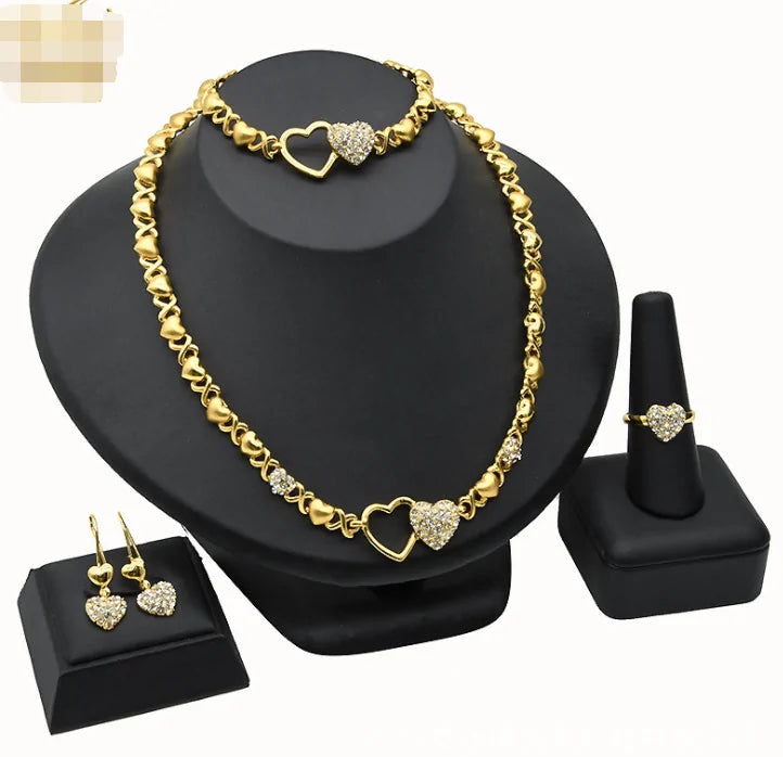 Gold Wedding Engagement Jewelry Set - AlburyMart