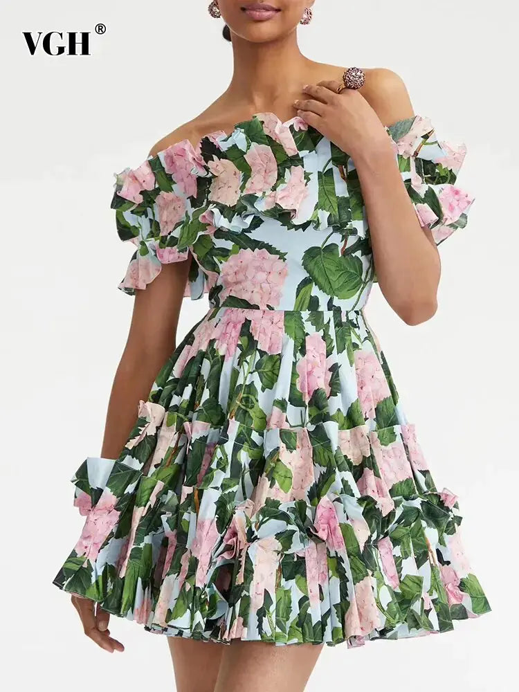 Summer Floral Ruched Dresses - AlburyMart