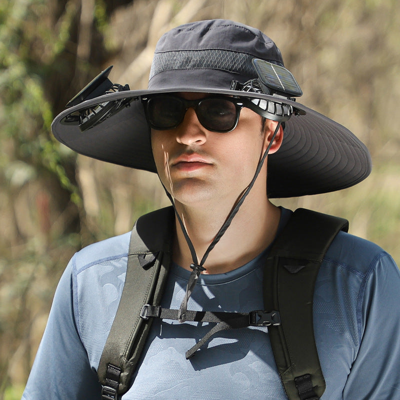 Long Endurance Lithium Battery Fan Solar Charging Wind Sun Protection Hat - AlburyMart