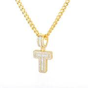 Cubic Zirconia Letters A-Z Pendant Necklace