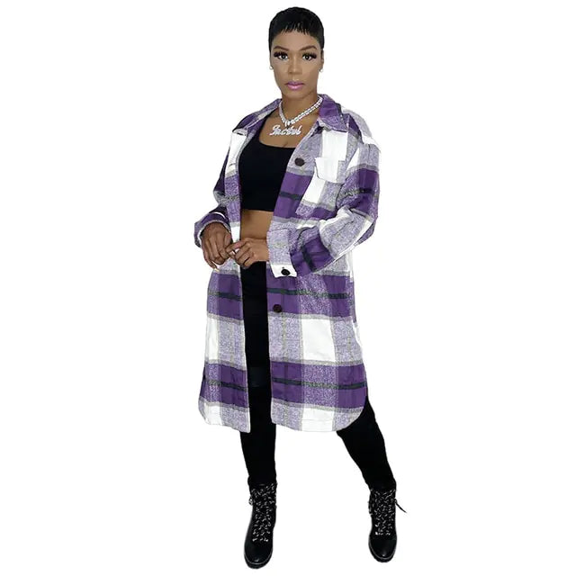 Elegant Checkered Coat - AlburyMart