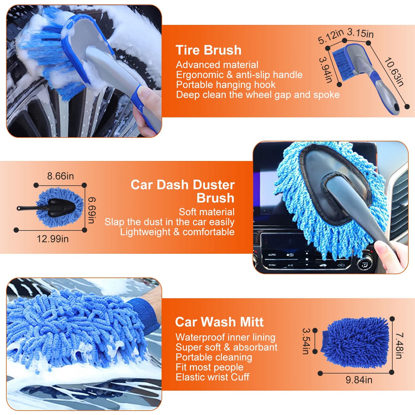 26Pcs Car Detailing Brush Kit Exterior Interior Car Cleaning Set Drill Brush Set Car Buffing Sponge Pads Kit For Cleaning Automobile Interior Exterior Wheels Dashboard