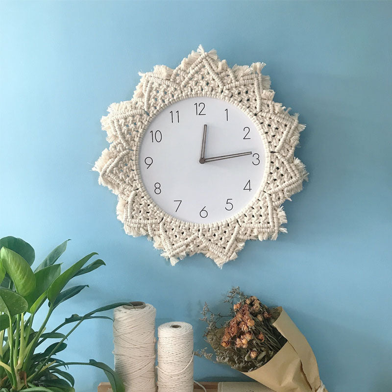 Creative Wall Clock Woven Tapestry Clock Clock - AlburyMart