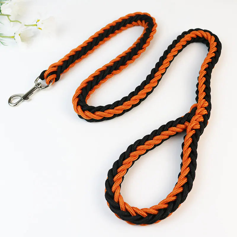 Woven Eight-Strand Dog Leash with Hand Grip