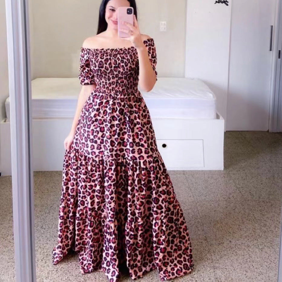 Women's Off-shoulder Floral Fashion Off-shoulder Long Dress - AlburyMart