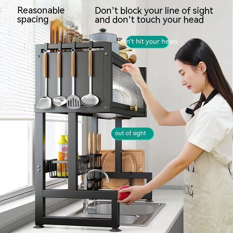 Kitchen Sink Storage Stand Surface Washed Bowl And Chopstick Rack Storage Household Drain Basket Rack - AlburyMart