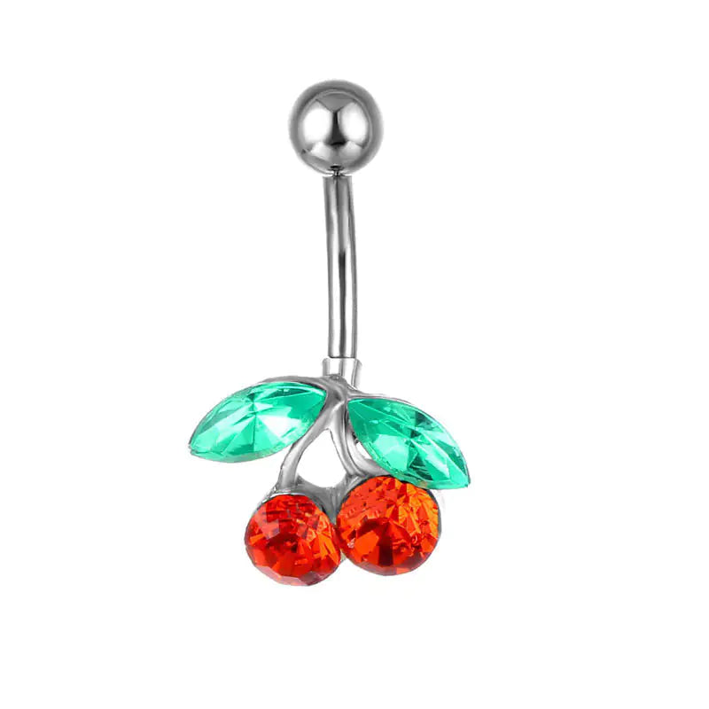 Piercing Jewelry Fruit Cherry Pendant Belly Ring - AlburyMart