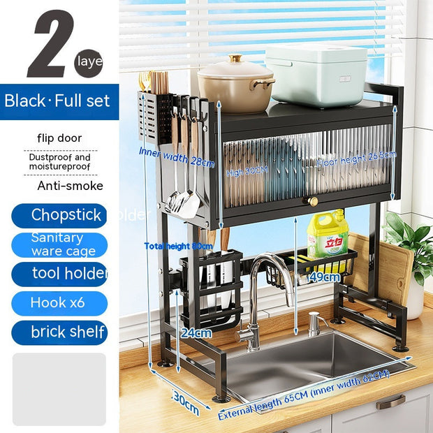 Kitchen Sink Storage Stand Surface Washed Bowl And Chopstick Rack Storage Household Drain Basket Rack