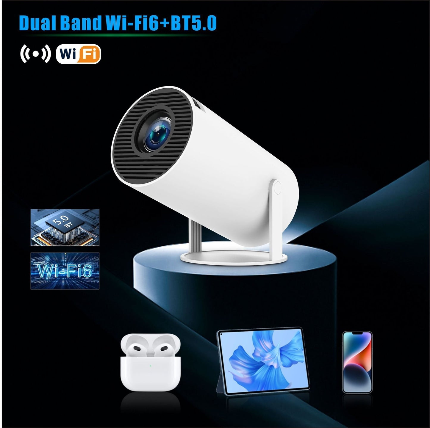 HY300 Pro Projector Home Theater Entertainment Portable Small Projector - AlburyMart