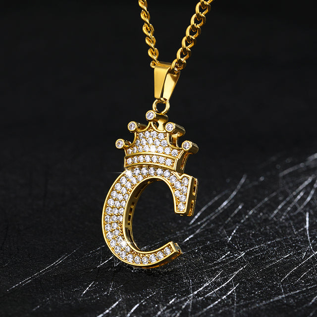 Zircon Alphabet Necklace - AlburyMart