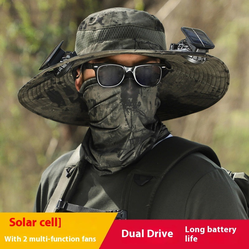 Long Endurance Lithium Battery Fan Solar Charging Wind Sun Protection Hat - AlburyMart