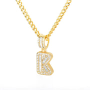 Cubic Zirconia Letters A-Z Pendant Necklace