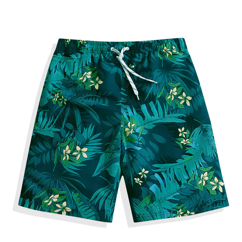 Plus Size Couples Five-Point Swimming Shorts for Vacations