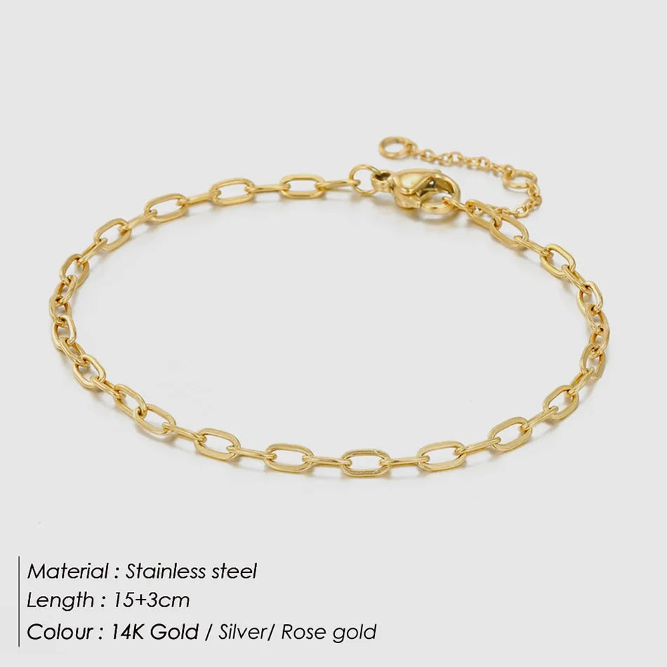 Women's Stainless Steel Curb Cuban Link Bracelet by Davieslee Jewelry - AlburyMart