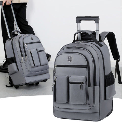 Trolley Backpack Ultra-light Trolley Bag Large Capacity Single-directional Wheel - AlburyMart