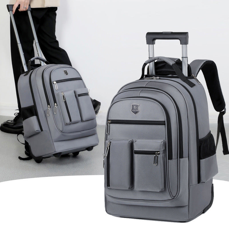 Trolley Backpack Ultra-light Trolley Bag Large Capacity Single-directional Wheel - AlburyMart