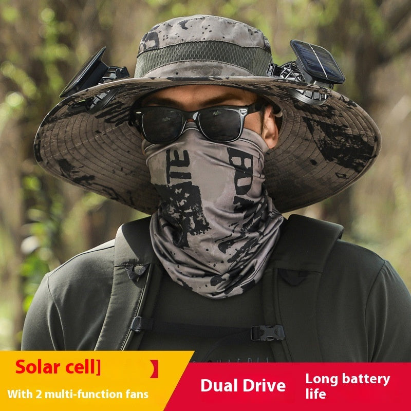 Long Endurance Lithium Battery Fan Solar Charging Wind Sun Protection Hat - AlburyMart