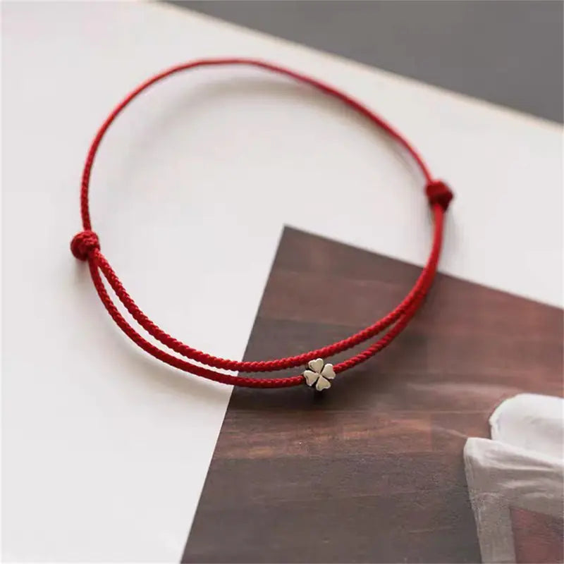 Fourleaf Grass Simple Woven Hand Rope Bracelet