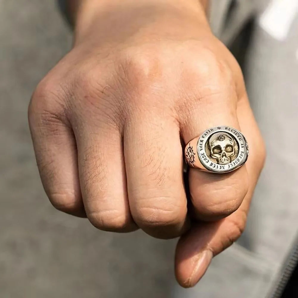 Vintage Skull Rings for Men: Domineering Hip-hop Punk Rock Jewelry - AlburyMart