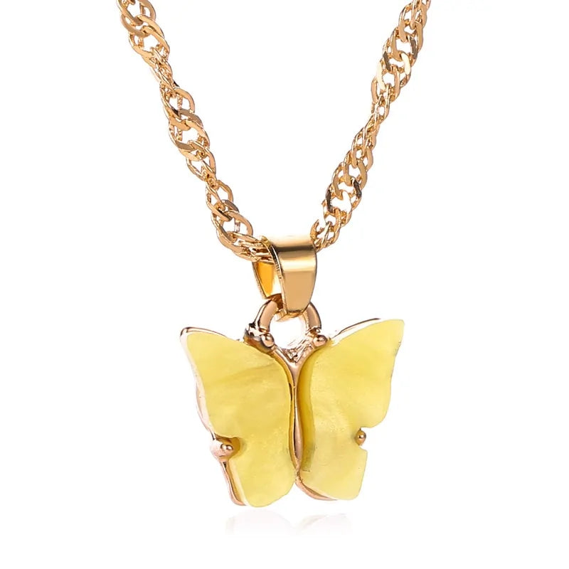 Gold Chain Butterfly Pendant Choker Necklace: Bohemian Beach Jewelry - AlburyMart