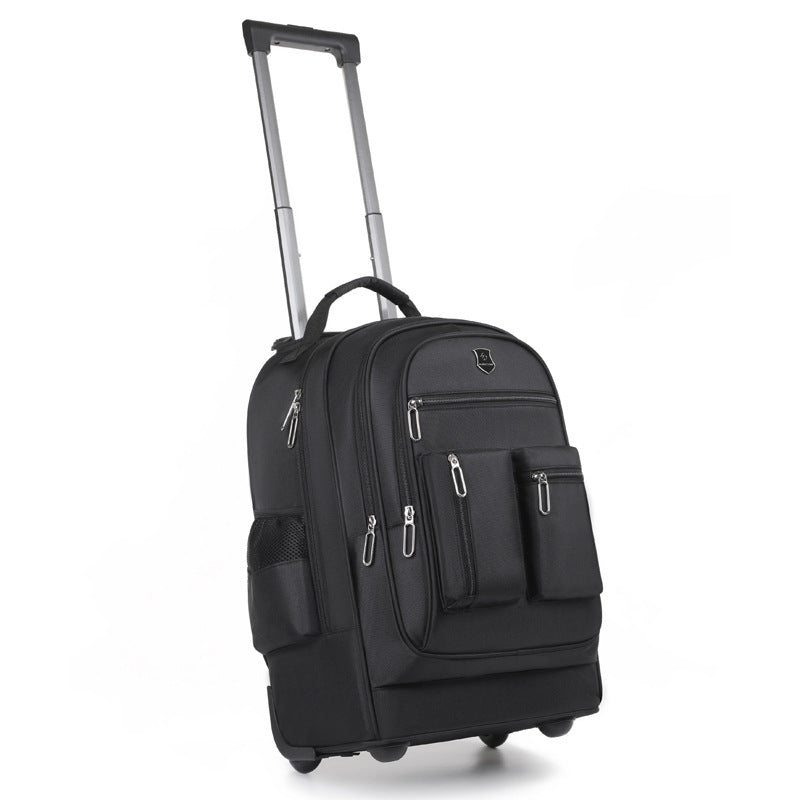 Trolley Backpack Ultra-light Trolley Bag Large Capacity Single-directional Wheel - AlburyMart