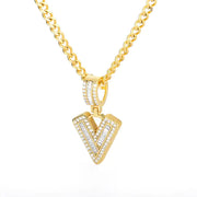 Cubic Zirconia Letters A-Z Pendant Necklace