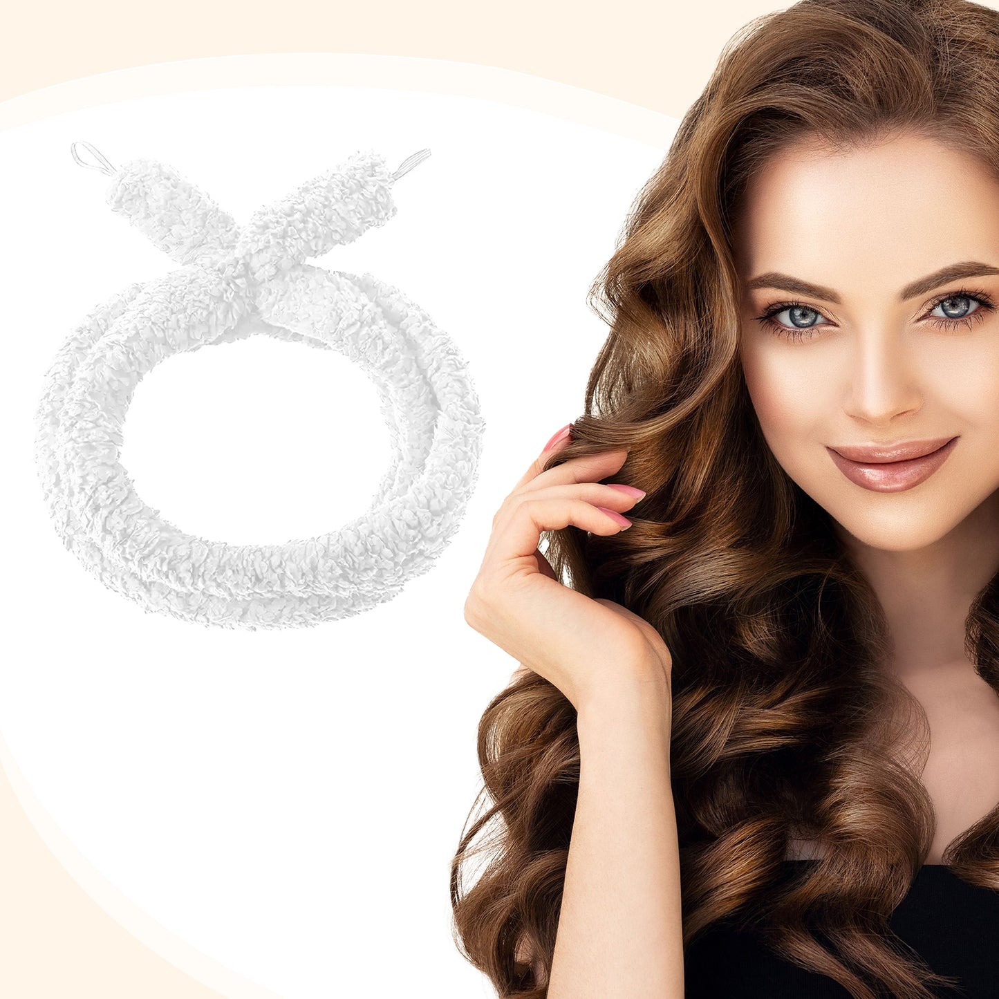 Satin Heatless Hair Curler, Lazy Natural Soft Wave DIY Heatless Curls For Sleep In Overnight, For All Hair Types