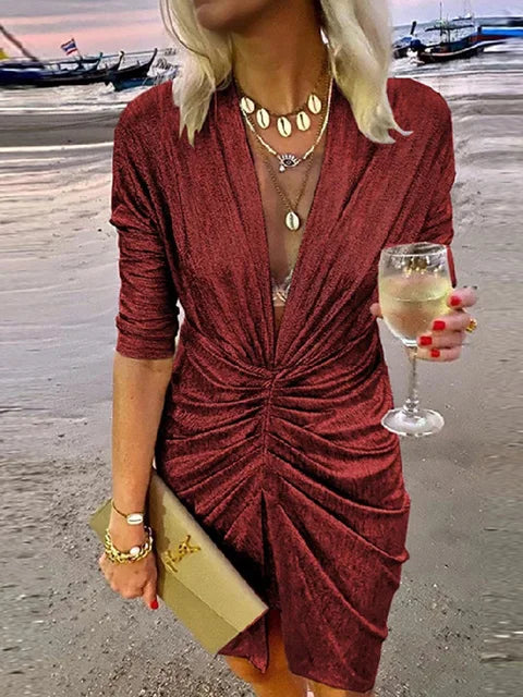 Casual Solid Bodycon Dresses - AlburyMart