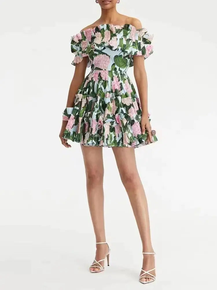 Summer Floral Ruched Dresses - AlburyMart