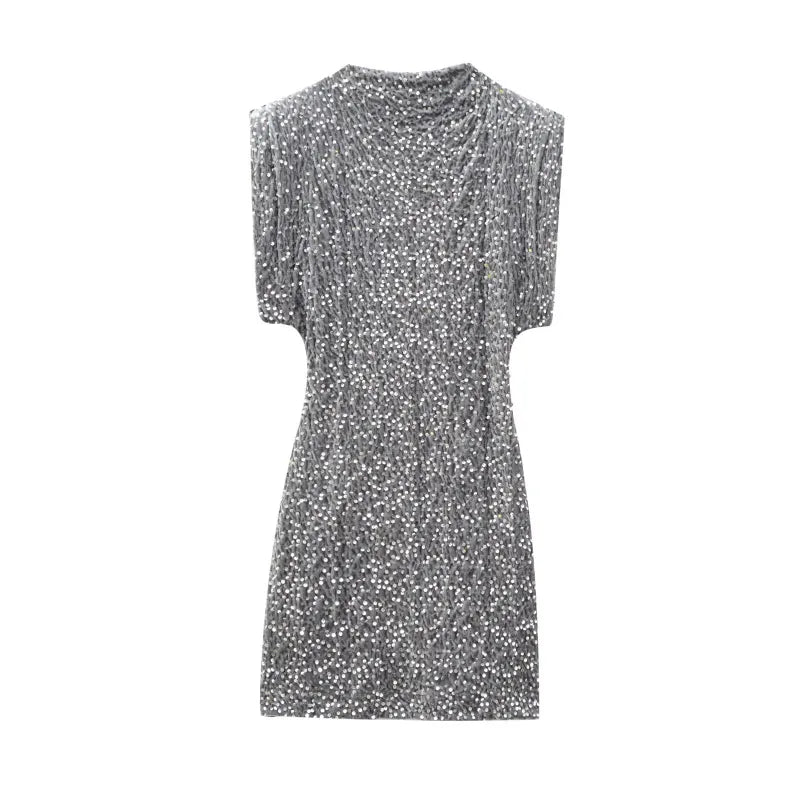 Winter Sleeveless Beaded Mini Dress - AlburyMart