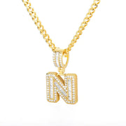 Cubic Zirconia Letters A-Z Pendant Necklace