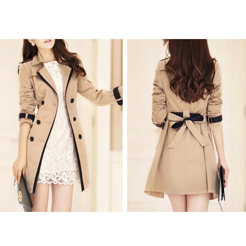 Autumn Double-Breasted Trench Coat, Double-breasted trench coat, Stylish trench coat, Women's trench coat, Men's trench coat - AlburyMart