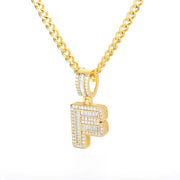 Cubic Zirconia Letters A-Z Pendant Necklace