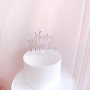 Golden "Happy Birthday" Acrylic Cake Topper