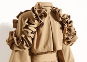 Ruffle Trench Coat