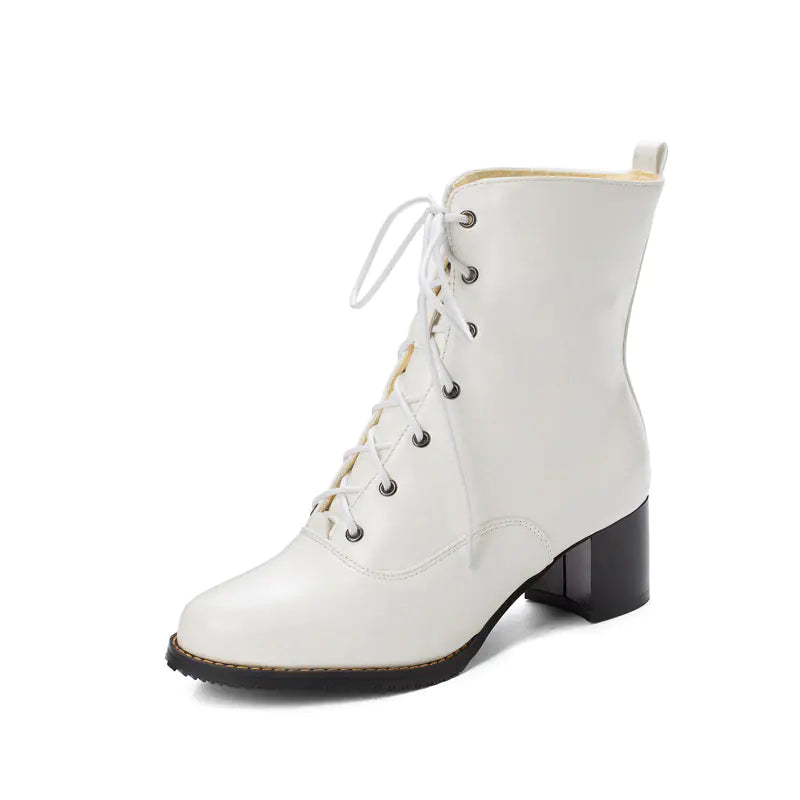 Women's Mid-Calf Chunky Heel Martin Boots