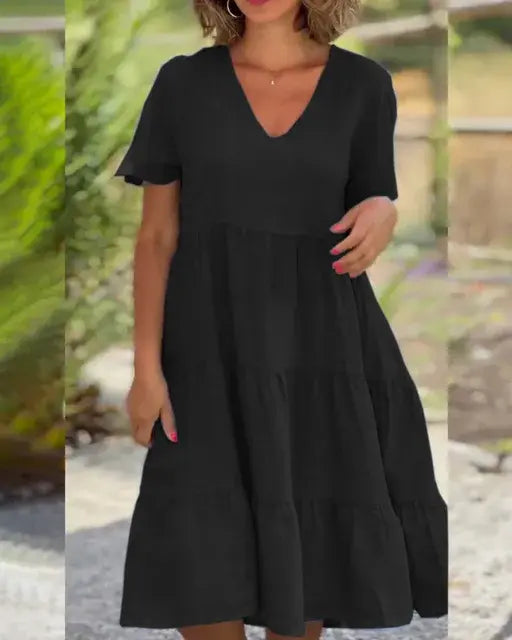 Cotton And Linen Casual Women's Dresses - AlburyMart