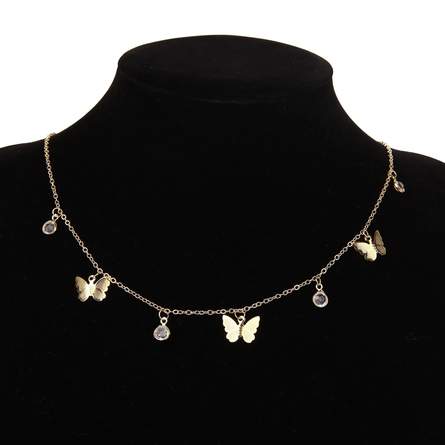 Gold Chain Butterfly Pendant Choker Necklace: Bohemian Beach Jewelry - AlburyMart
