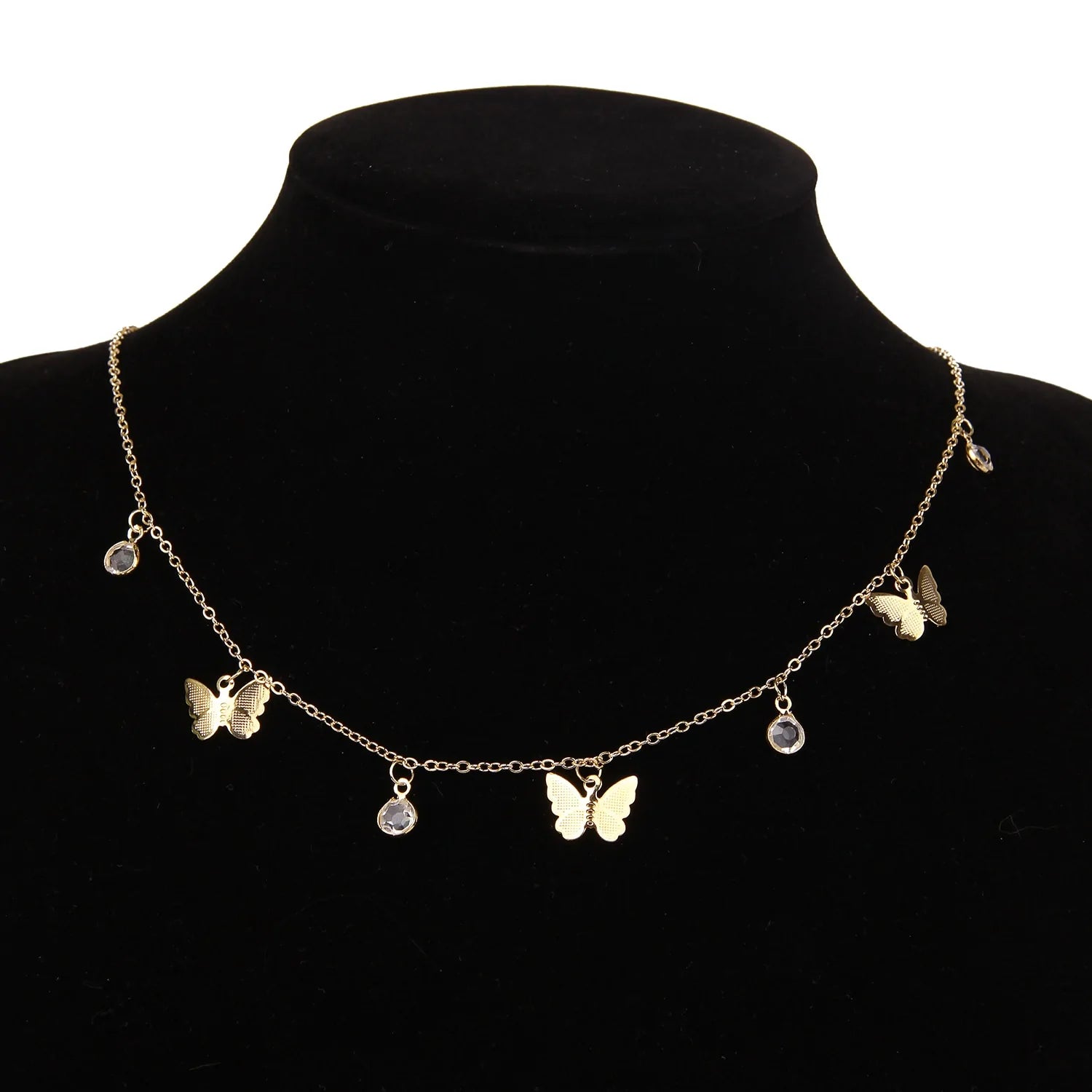 Gold Chain Butterfly Pendant Choker Necklace: Bohemian Beach Jewelry - AlburyMart