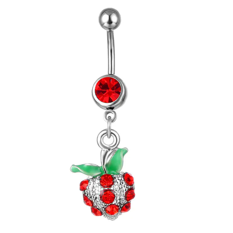 Piercing Jewelry Fruit Cherry Pendant Belly Ring - AlburyMart