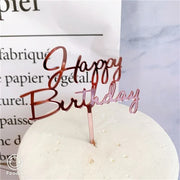 Golden "Happy Birthday" Acrylic Cake Topper