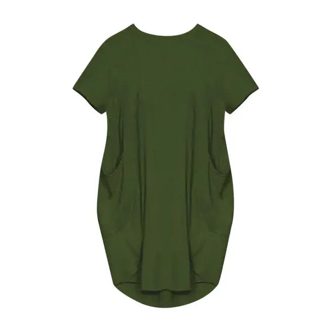 O-Neck Loose Casual Dresses - AlburyMart