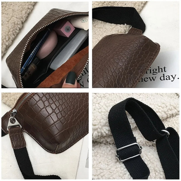 Multicolor Crocodile Messenger Bag