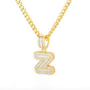 Cubic Zirconia Letters A-Z Pendant Necklace