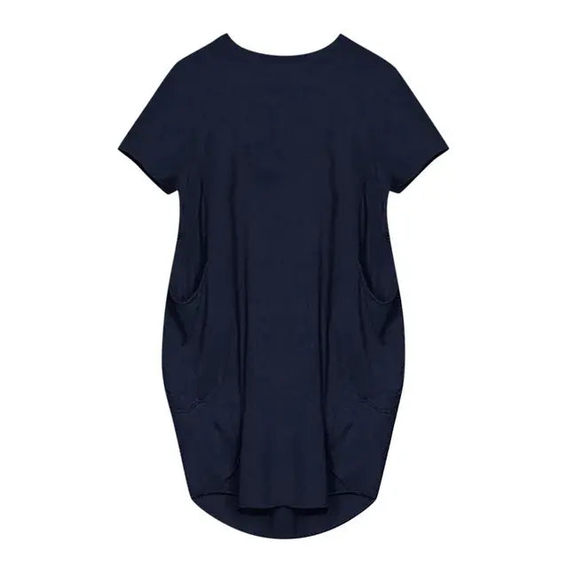 O-Neck Loose Casual Dresses - AlburyMart