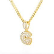 Cubic Zirconia Letters A-Z Pendant Necklace