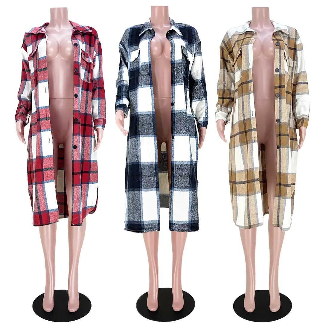 Elegant Checkered Coat - AlburyMart