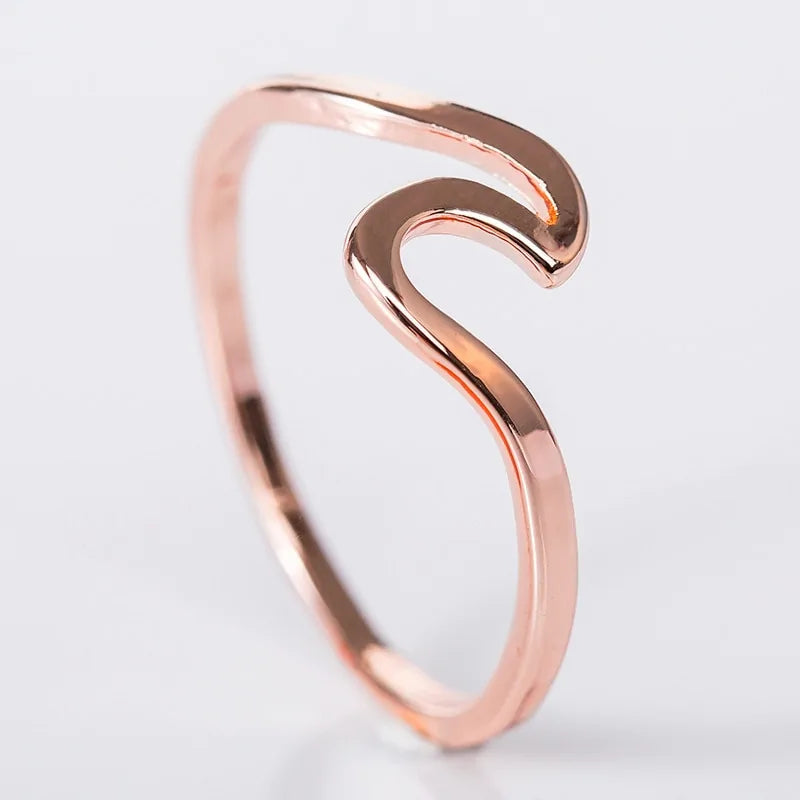 Ocean Wave Alloy Rings: Fashionable Finger Jewelry for Women - AlburyMart