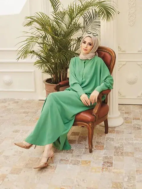 Fashion Single Breasted Muslim Dresses - AlburyMart